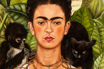 Untitled (Self-portrait with thorn necklace and hummingbird)